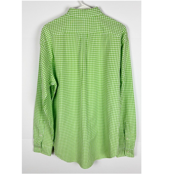 Ralph Lauren Classic Fit  Button Down Shirt Men’s Large Green White Gingham - Picture 2 of 5